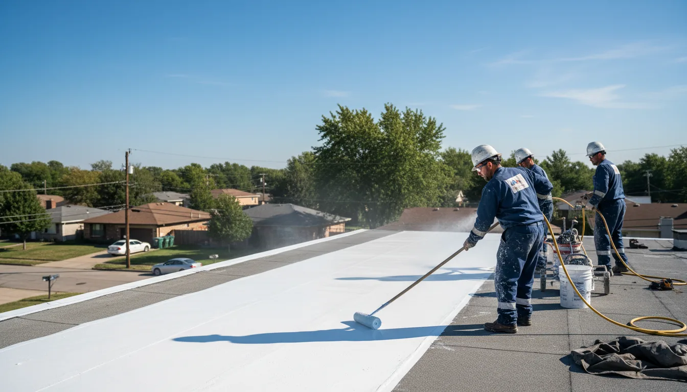 Commercial roof coating in Warfield, VA near me